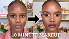 10 Minutes Makeup, 10 Minute Makeup Routine, 10 Minute Makeup, Drugstore Makeup Products, Fake Makeup, Eyeshadow Tutorial For Beginners, Beginner Eyeshadow, Drugstore Products, Facial Contouring