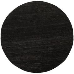 a black round rug on a white background