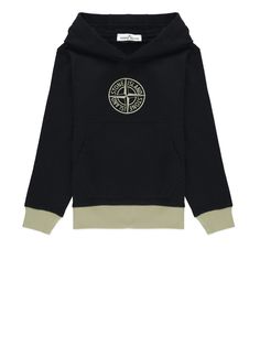 - Black Stone Island Junior cotton hoodie for boy - Hood - Long sleeves - Front contrasting color logo - Front kangaroo pocket - Contrasting color elastic ribbed trimsComposition: 100% Cotton Black Cotton Hoodie With Logo Patch, Black Hooded Hoodie With Logo Patch, Cotton Hoodie With Logo Patch, Black Hoodie Sweatshirt With Logo Patch, Black Hooded Sweatshirt With Logo Patch, Hooded Winter Sweatshirt With Logo Patch, Winter Hooded Sweatshirt With Logo Patch, Winter Hoodie With Logo Patch, Casual Hooded Hoodie With Logo Patch