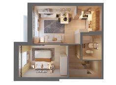 the floor plan of a two bedroom apartment with living room and dining area in it