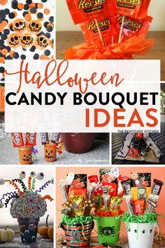 halloween candy bouquet ideas with text overlay