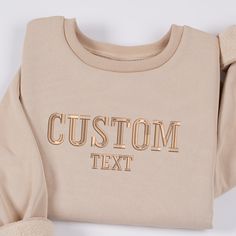 Custom Embroidered Crewneck, Embroidery Crewneck, Custom Embroidery, Personalized Sweatshirt, Embroidered Sweatshirt, Gift for Mom Ideal for any situation, a unisex heavy blend crewneck sweatshirt is pure comfort. These garments are made from polyester and cotton. This combination helps designs come out looking fresh and beautiful. The collar is ribbed knit, so it retains its shape even after washing. There are no itchy side seams on these sweaters OUR PRODUCTS MADE IN THE USA. Shipping from CA. Embroidered Crew Neck Relaxed Fit Hoodie, Embroidered Relaxed Fit Crew Neck Hoodie, Embroidered Fleece Sweatshirt In Relaxed Fit, Embroidered Fleece Crew Neck Top, Embroidered Fleece Crew Top, Embroidered Fleece Top With Crew Neck, Crew Neck Fleece Sweater With Embroidered Text, Crew Neck Fleece Sweatshirt With Embroidery, Long Sleeve Sweatshirt With Embroidered Logo