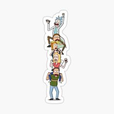 the simpsons family sticker is stacked on top of each other, with one person holding a