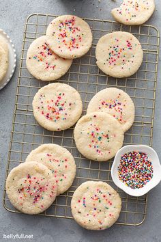 cookies with sprinkles on a cooling rack