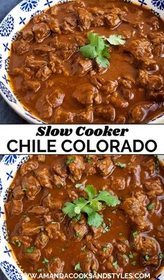 Easy Chile Colorado Recipe - Simple and delicious homemade Chile Colorado with beef cooked low and slow in your slow cooker. Serve with tortillas with rice and beans, and more. Crock Pot Beef Chili Recipe, Slow Cooker Chile Colorado, Crockpot Carne Guisada Slow Cooker, Authentic Chili Colorado, Beef Tip Chili Recipe, Slow Cooker Chilli Beef, Chili Colorado Crockpot, Slow Cooker Chili Colorado, Chili With Stew Meat And Ground Beef