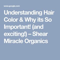 Understanding Hair Color & Why its So Important! (and exciting!) – Shear Miracle Organics Teaching Colors, Hair Stylists, See It, Over The Years, Hands On, Talk About, Hair Stylist