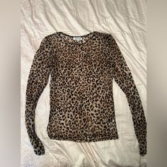 Nwot Stelen Cheetah Print Sheer Long Sleeve Top Halter Tops Outfit, Tops Outfit, Sheer Long Sleeve Top, Leopard Shirt, Sheer Long Sleeve, Halter Tops, Cheetah Print, Halter Top, Long Sleeve Top