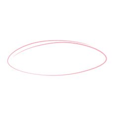 a drawing of a pink circle on a white background with an empty space in the middle