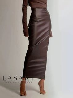 Lasaky - Urban Chic: PU Regular Fit Faux Leather Skirt Business Casual Outfits For Women 30s, Moderator Outfit, 21st Birthday Guest Outfit, Purple Satin Outfit, March 2024 Fashion, Warm Nye Outfit Winter, Fall Outfits Women 2024 Classy, The Row Clothing, Winter Outfits Old Money Aesthetic