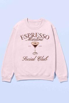 Introducing our Espresso Martini Social Club Oversized Sweatshirt - crafted with premium cotton for maximum comfort and a bold oversized fit. Elevate your style and make a statement with this playful graphic sweatshirt. Join the club (and look good while doing it)! Join The Club, Kimono Sweater, Espresso Martini, Pink M, Social Club, Pink Sweatshirt, The Club, Oversized Sweatshirt, Jacket Sale