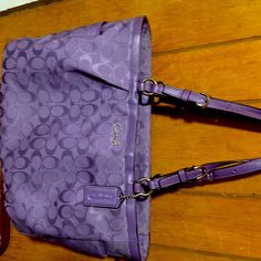 Like New Purple Coach Bag Coach Purple Shoulder Bag With Top Carry Handle, Purple Tote Shoulder Bag With Dust Bag, Coach Purple Bag With Top Carry Handle, Coach Purple Bag With Adjustable Strap, Purple Bags With Handles For Errands, Purple Satchel For Errands, Coach Purple Tote Bag, Coach Purple Bags For On-the-go, Purple Coach Shoulder Bag For Everyday