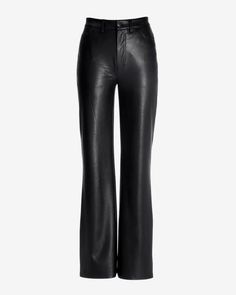 Our Malibu wide-leg silhouette is reimagined in sleek faux leather via our Malibu Faux Leather Wide Leg Five Pocket Pant. With a comfortable fit and classic design details, it offers versatility as a go-to base for outfits this season and beyond. | Boston Proper - Black - Malibu Wide Leg Five Pocket Faux Leather Pant - 14 Chic Straight Leg Leather Pants For Evening, High-waisted Leather Pants For Evening, Evening Wide Leg Leather Pants, Wide Leg Leather Bottoms For Evening, Elegant Wide Leg Leather Pants For Night Out, Sleek Wide Leg Leather Pants For Night Out, Elegant Wide-leg Leather Pants For Night Out, Chic Full-length Faux Leather Pants, Sleek Faux Leather Evening Pants