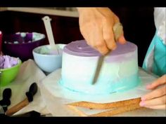 a person cutting a cake with a knife