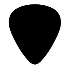 a black and white silhouette of a guitar pick