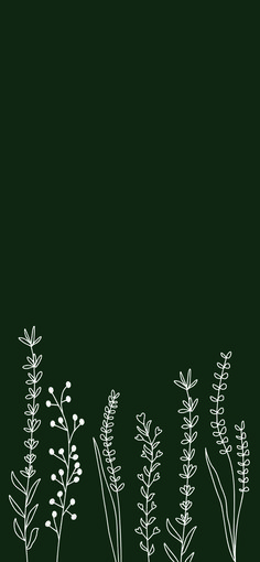 a black and white drawing of flowers on a dark green background with the words, wildflowers