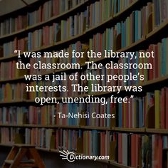 a library filled with lots of books next to a wooden ladder and book shelf full of books