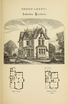 an old house is shown with plans for it