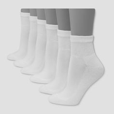 Hanes Women's Ankle Cushion Socks 6-Pack - White 8-12 Dropouts Podcast, Ankle White Socks, Hanes Socks, White Ankle Socks, White Crew Socks, 6 Pack Women, Sneaker Ball, Sk8 Hi Vans, Sock Packs