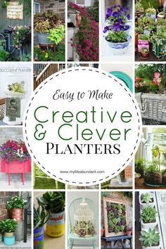 many different types of flowers and plants are shown with the words, easy to make creative and