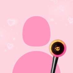 a close up of a pink and black hair dryer on a pink background with hearts