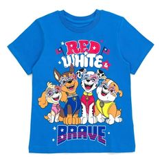 Celebrate the special days with Chase, Marshall, Rubble, and Skye! These fun Paw Patrol tees feature vibrant artwork of your kid's favorite pups dressed up for the holidays. Choose from awesome designs special for the 4th of July, Christmas, and Halloween! Soft and comfortable, these stylish Paw Patrol holiday tshirts are perfect for any festive occasion! Size: 7-8.  Color: Blue.  Gender: male.  Age Group: kids. Paw Patrol Skye, Paw Patrol Pups, Awesome Designs, Vibrant Artwork, Soft Clothes, Kids Clothes Boys, Screen Printing Designs, Toddler Boy Outfits, Christmas T Shirt