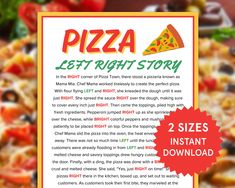 the pizza left right story has two sizes instant readables for kids to use