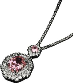 Pink Oval Cubic Zirconia Jewelry, Pink Cubic Zirconia Round Pendant, Pink Cubic Zirconia Round Pendant Jewelry, Formal Pink Pendant Jewelry, Pink Cubic Zirconia Pendant Necklace, Pink Oval Cubic Zirconia Necklace, Pink Oval Cubic Zirconia Necklaces, Pink Round Necklace For Anniversary, Pink Teardrop Pendant Necklace For Formal Occasions