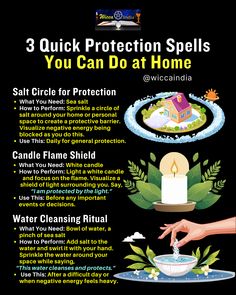 🌿 Salt Circle for Protection: Use sea salt to form a protective barrier around your space. Simple but effective! 🌀 🕯 Candle Flame Shield: Let the flame of a white candle create a shield of light around you before any important events. 💧 Water Cleansing Ritual: A pinch of sea salt in water is all you need to cleanse your space and banish negative energy. Spells To Protect Your Home, Sea Salt In Water, Salt In Water, Salt Circle, Banish Negative Energy, Wiccan Illustration, Cleanse Your Space, Moon Zodiac, Paganism Spells