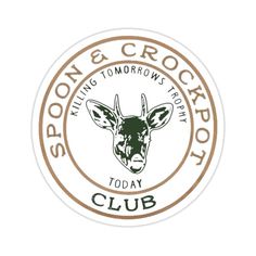 the logo for spoon and crock's club, with an image of a deer