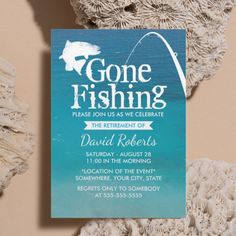 there is a card that says gone fishing on it