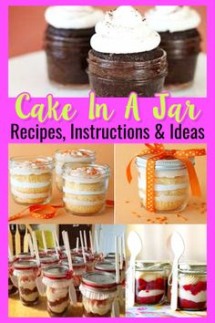 mason jar cupcakes are displayed in jars