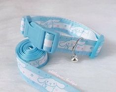 a blue dog leash with an elephant design on it