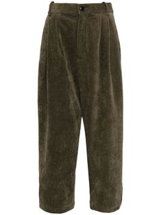 forest green corduroy straight leg pleat detailing two side slit pockets front button and zip fastening Green Corduroy, Balenciaga Triple S, Short Suit, Straight Leg Trousers, Sweaters Knitwear, Espadrille Shoes, Workout Pants, Bottoms Pants, Jean Coat