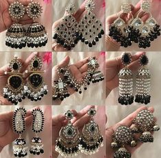 Saree Earrings, Jhumka Collection, Popsicle Stick Crafts House, Girly M Instagram, Trendy Silver Jewelry, Desi Jewelry, Hand Jewelry Rings, Jhumka Designs