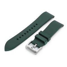 22mm Straight End Green FKM Rubber Quick Release Watch Band |Strapcode Orient Watch, Bar Tool, Rubber Watches, Watch Companies, Military Watches, Leather Watch Strap, Black Nylons, Black Rubber, Military Green