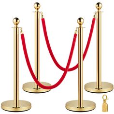 PRICES MAY VARY. Durable Material: The gold crowd control stanchions are constructed by 201 stainless steel posts and zinc alloy lobster clasps, durable, and not afraid of high temperature; Moreover, this durable material features waterproof and rustproof to adapt to indoor and outside Extended Velvet Rope: Our crowd control barrier is equipped with two red velvet ropes that are eye-catching; The elegant rope is made of flannel material, thicker, and not easy to break; Besides, the rope measures Red Carpet Ropes, Crowd Control Barriers, Velvet Rope, Safety Barriers, Prom Theme, Crowd Control, Red Rope, Hollywood Party, Casino Night