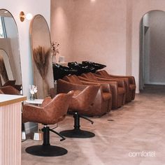 the salon is clean and ready for customers to use