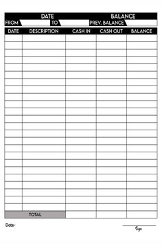 a printable balance sheet with the words, date and time to go on it