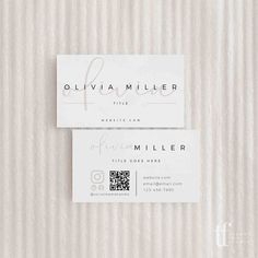 Business Card with QR Code | Canva Template | Carli - Trendy Fox Studio Business Card Information Layout, Modern Chic Business Cards, Business Card Ideas With Qr Code, Canva Business Cards Ideas, Business Cards For Designers, Back Of Business Card Ideas, Minimalist Business Card Design Creative, Business Card Examples, Information Card Design