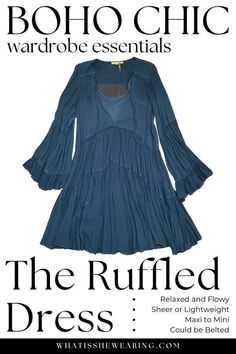 The ruffled dress is a must-have wardrobe essential for creating boho chic outfits. Sheer, feminine, flirty, and perfect for any occasion. Otk Boots, Boho Chic Style, Ruffled Dress, Shop The Look, Boho Look, Layering Pieces, Statement Jewelry, Boho Dress, Dress To Impress