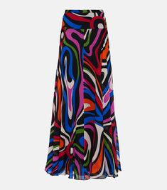 Marmo Silk Maxi Skirt in Multicoloured - Pucci | Mytheresa Spring Knitwear, Spring Sunglasses, Minimal Shoes, Midi Skirt Spring, Silk Maxi Skirt, Silk Maxi, Party Tops, International Fashion, Emilio Pucci