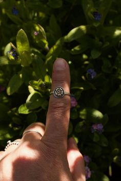 Dainty Silver Brass Rings, Silver Dainty Brass Rings, Forget Me Not Ring, Poppy Ring, Ladybug Jewelry, Botanical Ring, Flower Band, Ring Flower, Forget Me Nots