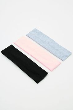 Set of 3 Stretchy Headbands, Chalk Pink/Grey/Black Headbands Black, Colorful Headbands, Hair Simple, Customer Service Gifts, Hair Accessories Set, Stretchy Headbands, Cute Headbands, Fabric Headbands, White Headband