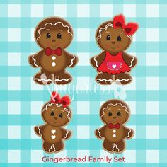 Sugartess custom cookie cutter set of gingerbread family of 4: Man, Woman, Boy, and Girl. Gingerbread Family, Cookie Images, Christmas Cutouts, Party Characters, Xmas 2024, Cookie Cutters Shapes, Gingerbread Christmas, Biodegradable Plastic, Number Balloons