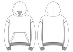 the back and side view of a hooded sweatshirt