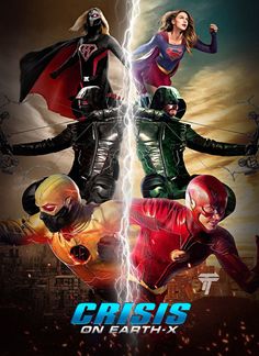 the flash and supergirls are in this poster for crisis on earth - x