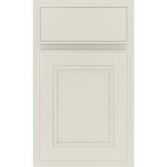 a white cabinet with two doors and one drawer on the bottom, against a white background