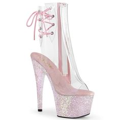 Pleaser Electra, Pleaser Heels Aesthetic, Clear Boots, Black Pleaser Heels, Pink Pleaser Heels, Neon Heels, 7 Inch Heels, Pleaser Heels, Pleaser Heels Clogs & Mules