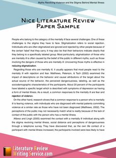 an image of a paper with the text nice literature review paper sample written on it