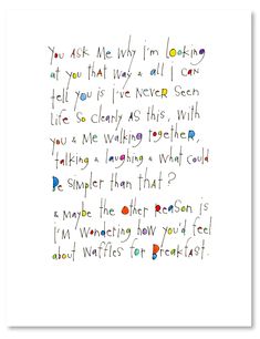 a child's handwritten poem on paper with colored ink and watercolors